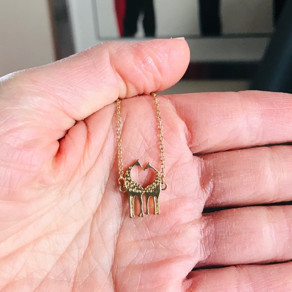 Mini Giraffe Necklace‎ Gold Tone Minimalist